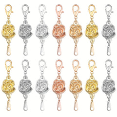 5 Pairs Magnetic Clasps for Jewelry Making, Rose Shape Closure