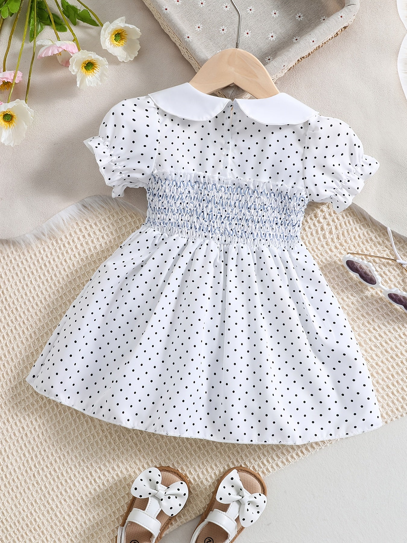 Polka Dot Puff Sleeve Dress for Girls