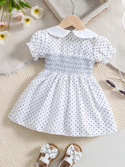 Polka Dot Puff Sleeve Dress for Girls