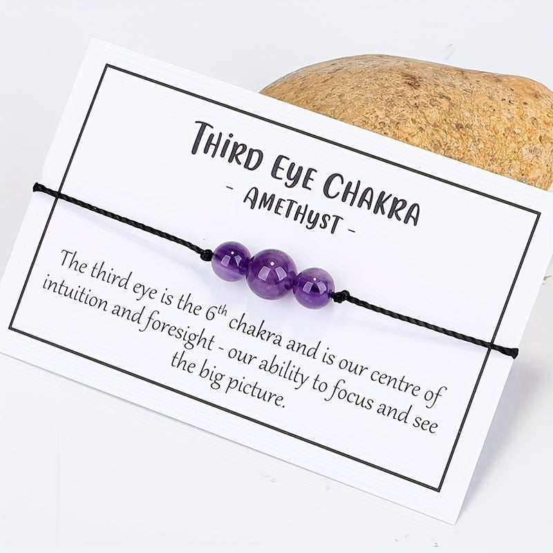 Colorful Energy Stone Yoga Crystal Stone Beaded Bracelet Chakra Amethyst Garnet