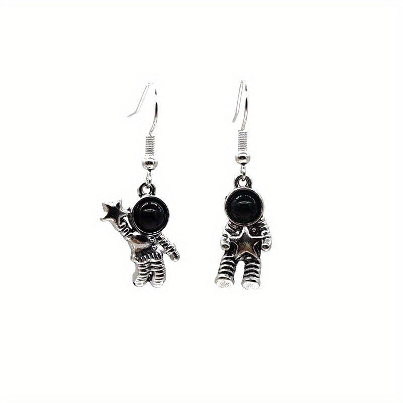Asymmetrical Astronaut Earrings Vintage Dress Earrings