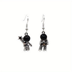 Asymmetrical Astronaut Earrings Vintage Dress Earrings