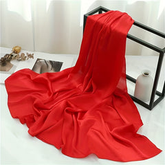 Silk Yarn Scarf Solid Chiffon Hijab Soft Breathable Headscarf
