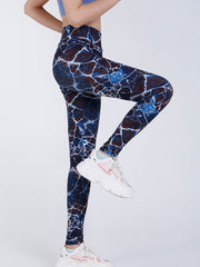 Stone Print High Waist Cropped Pants