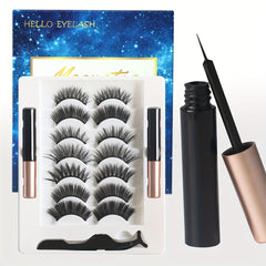 Magnetic Eyelash Set Magnetic Eyeliner Natural Fluffy Curly 7 Pairs