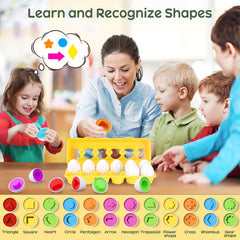 Educational Egg Matching Game and Shape Sorting Puzzle for Toddlers