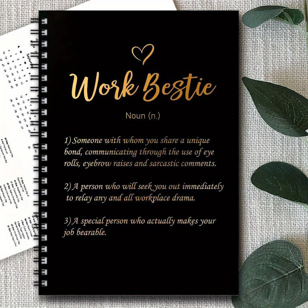 Bestie Golden Spiral Notebook 100 Pages Office Gift Women