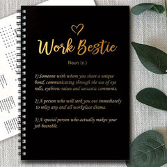 Bestie Golden Spiral Notebook 100 Pages Office Gift Women