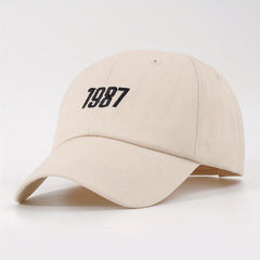 1987 Embroidered Baseball Cap Unisex Dad Hat Adjustable Couple Sun Hat