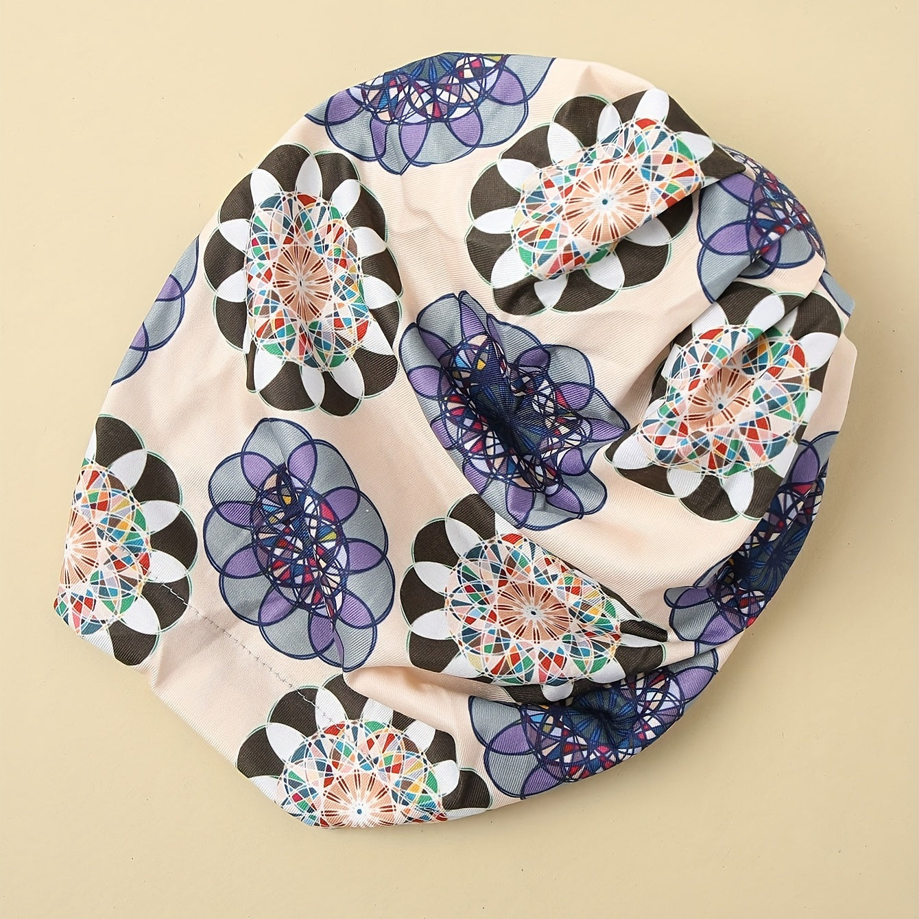 Bohemia Geometric Pattern Turban Head Wrap Cap for Women Girls