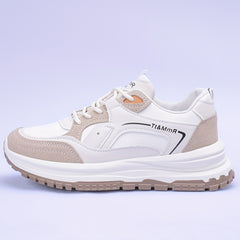 Colorblock Platform Sneakers Lace Up Outdoor Shoes Comfortable & Anti skid