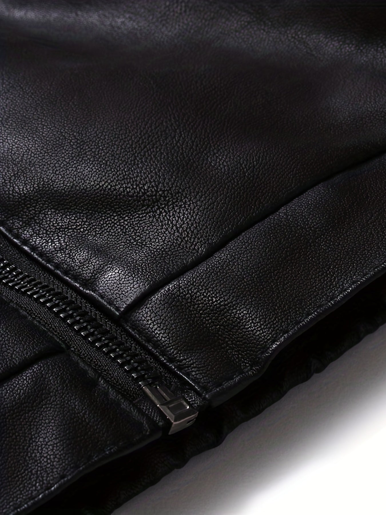 Men's PU Hooded Jacket Zip Up Faux Leather Jacket