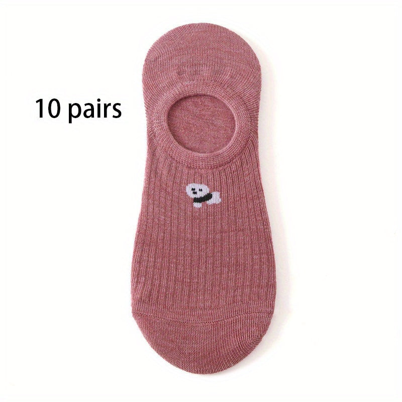 10 Pairs Cartoon Animal Socks Women's Ankle Stockings