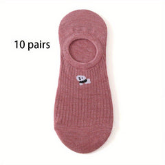 10 Pairs Cartoon Animal Socks Women's Ankle Stockings
