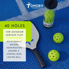 3pcs Outdoor Pickleball Balls 40 Holes For Training & Replacement