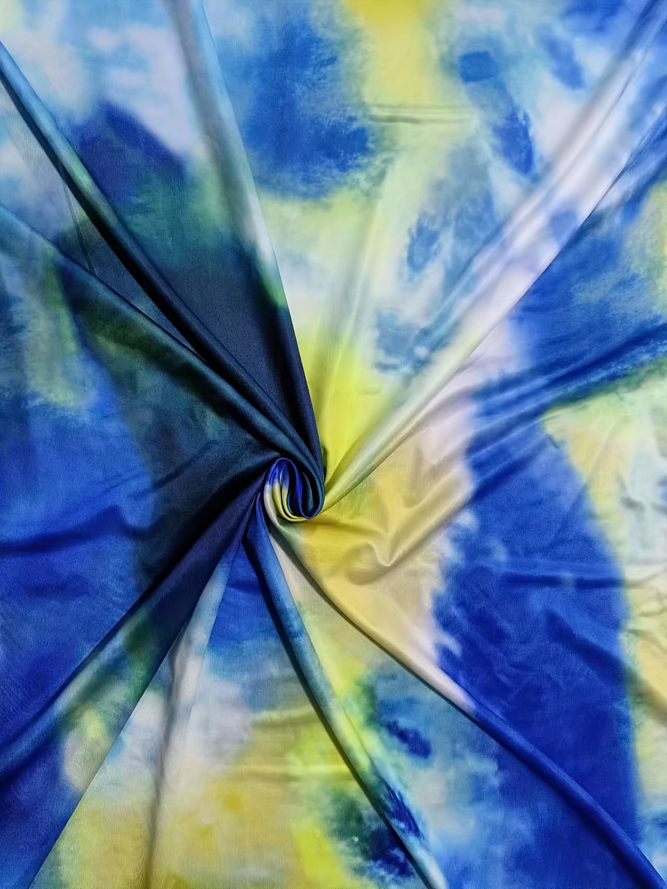  Tie Dye Maxi Dress Scoop Neck Medium Stretch Slim Fit
