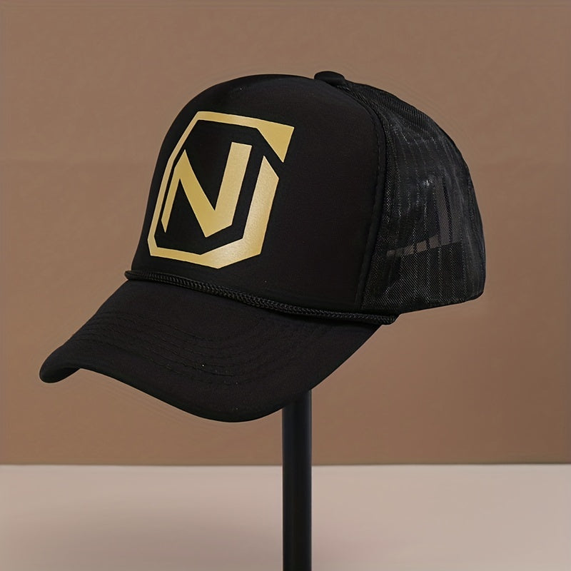 Mens Letter Print Baseball Cap Trucker Hat