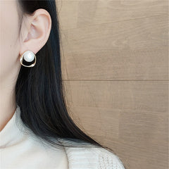 Irregular Geometric Faux Pearl Earrings 18K Plated Jewelry Women
