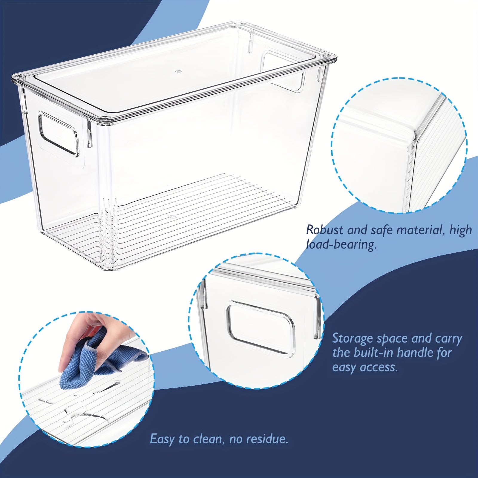 Clear Plastic Storage Box With Lids Kitchen Organizer