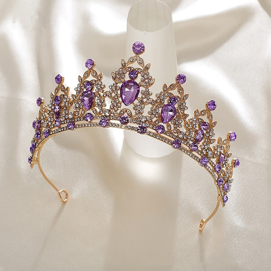 Colorful Rhinestone Crown Headband Bridal Wedding Princess Tiara