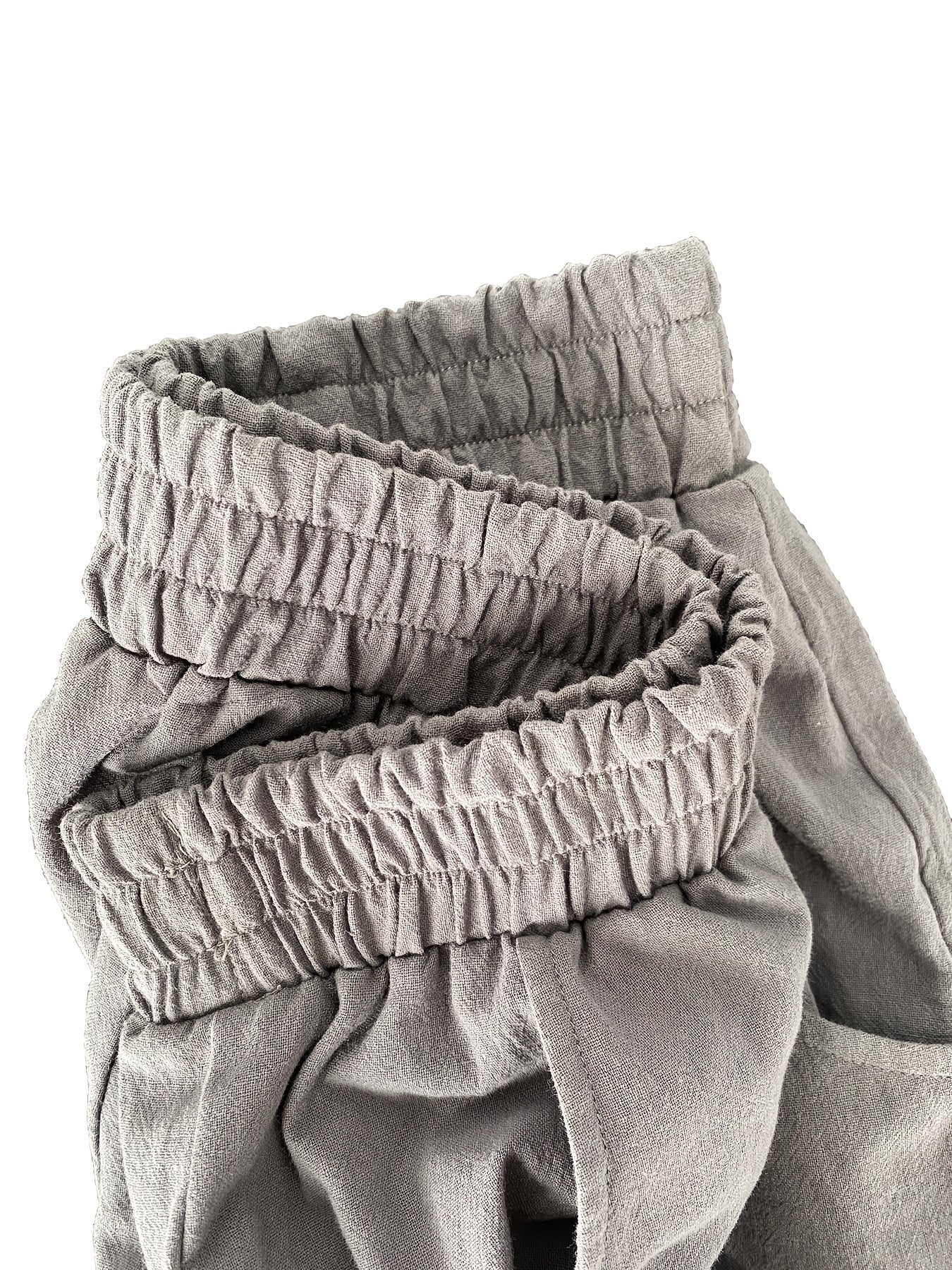  Solid High Rise Loose Fit Trousers With Pockets