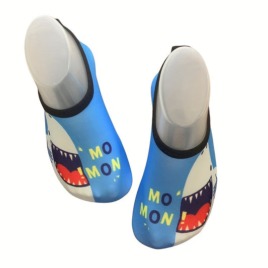 Boy's Shark Pattern Bare Water Shoes Quick Dry Non Slip For Beach Pool