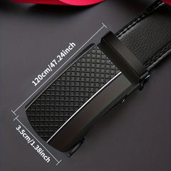 Men's Business PU Leather Belt Automatic Buckle Belt For Outdoor Wedding Daily