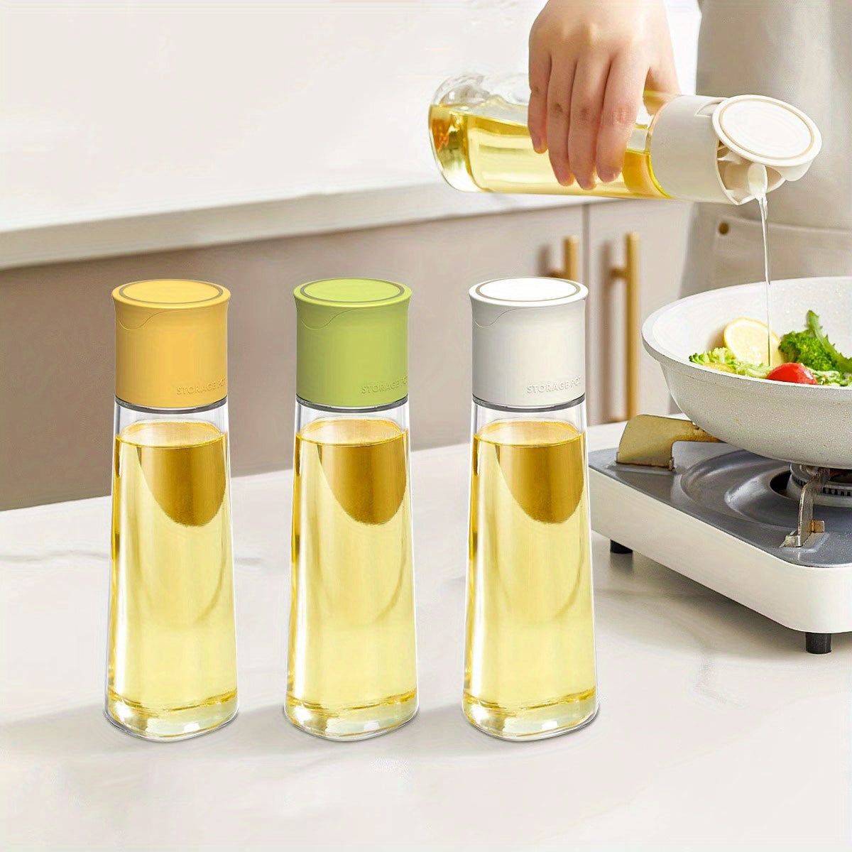 Leak Proof Glass Olive Bottle for Soy Sauce and Vinegar