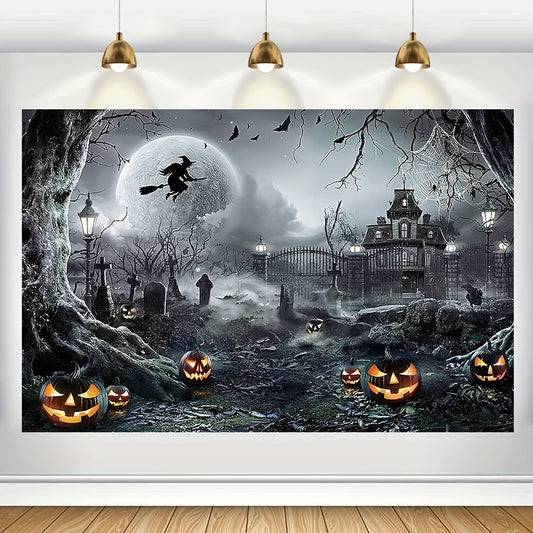 Halloween Decoration Banner 109x179cm Spooky Happy Halloween Pumpkin Backdrop