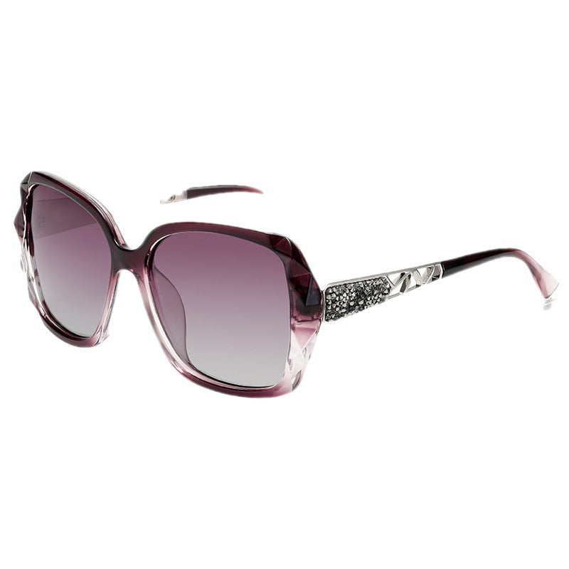 Rhinestone Oversized Sunglasses Women Polarized UV Protection