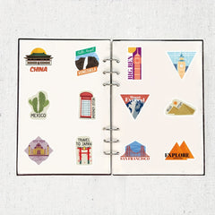 50pcs World City Landmark Stickers For Mobile Phones Coffee Cups Notebooks