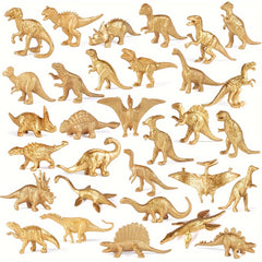 Mini Metallic Golden Dinosaur Figurine Toys Cake Topper