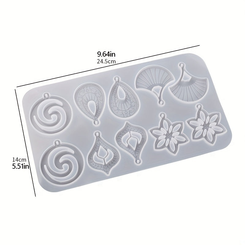 DIY Crystal Resin Mould Exotic Earrings Silicone Mold Hollow Pattern