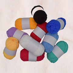 10pcs Solid Yarn In 10 Colors For Knitting Crocheting Weaving 25g