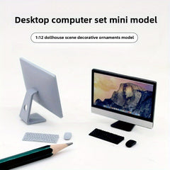 Mini Computer Mouse Keyboard Set for Dollhouses - Desktop Model Ornaments
