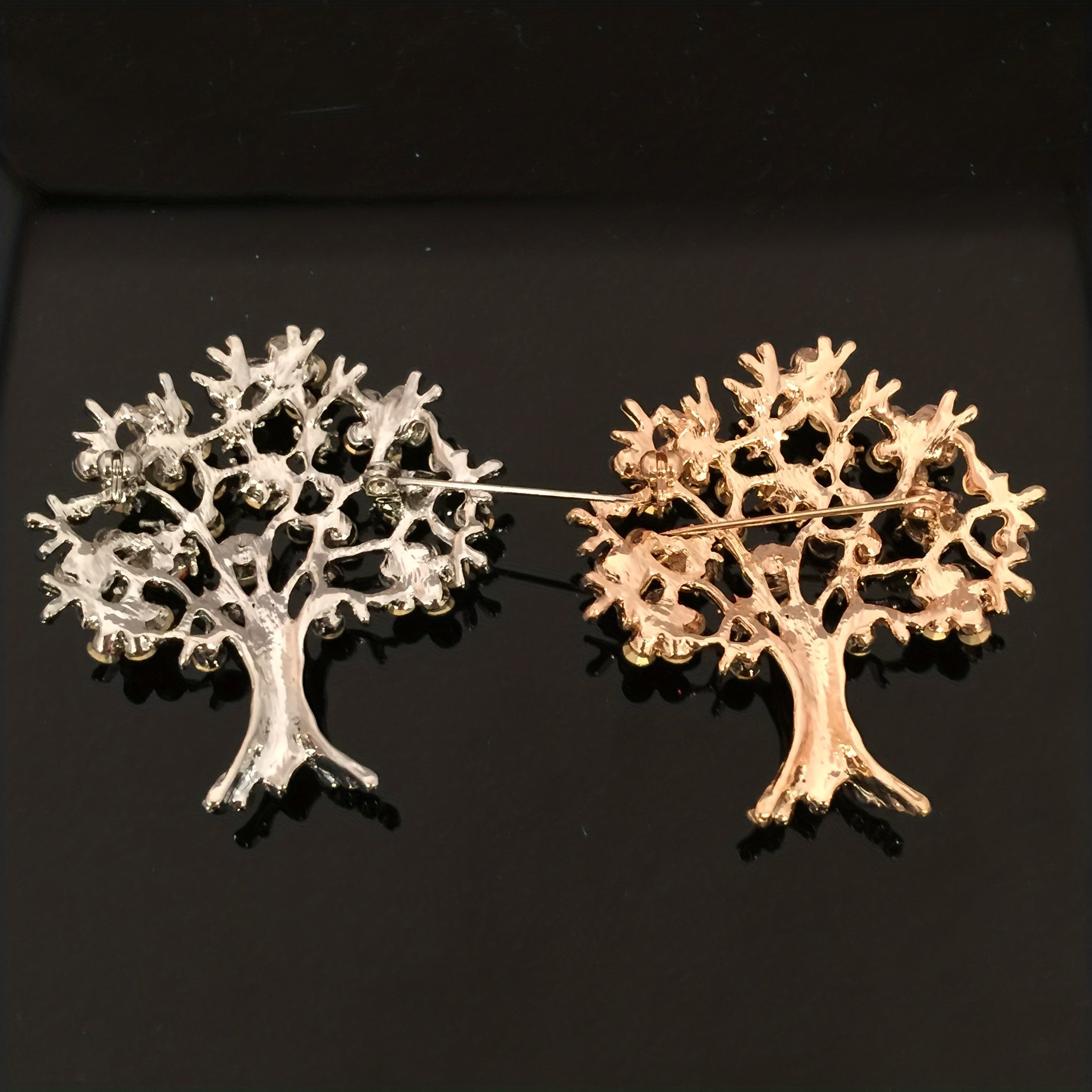 1pc Christmas Tree Brooch Alloy Faux Diamond Inlaid Corsage Clothing Accessories