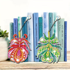 Diamond Painting Bookmarks DIY Kit w/ Tassel Resin Rhinestone Feather Set