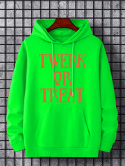 Men's Twerk Or Treat Print Hoodie Casual Hooded Sweatshirt