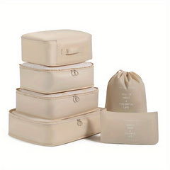6pcs Lightweight Packing Cubes Clothing Shoes Storage Bag