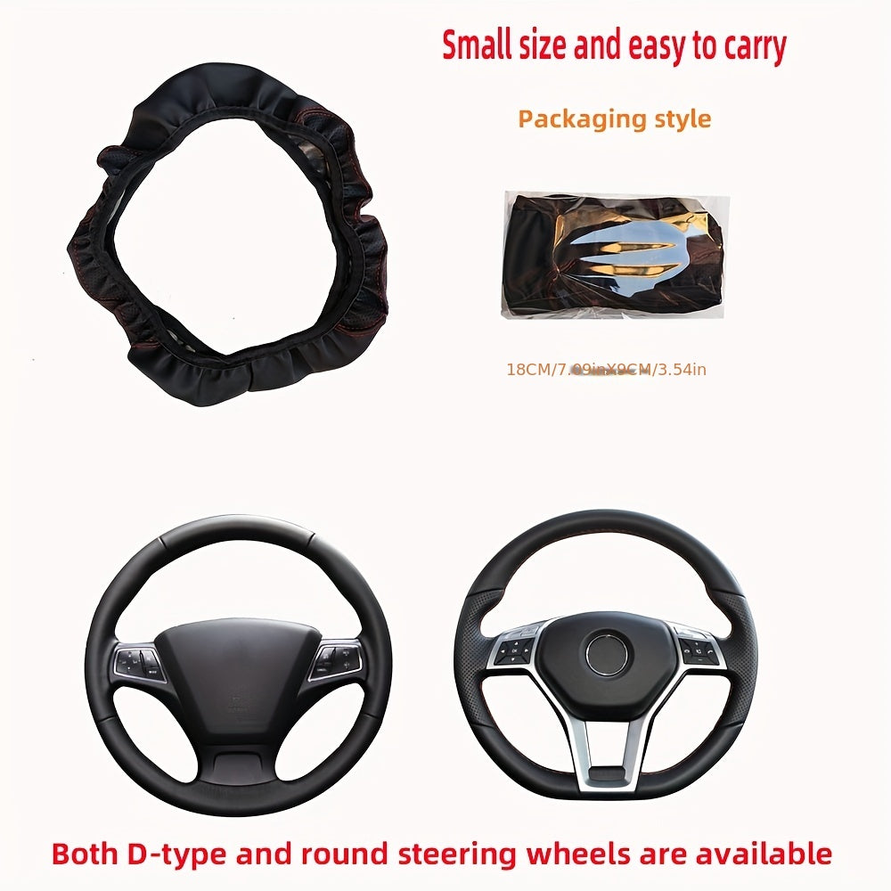 Three-Dimensional PU Leather Car Steering Wheel Cover 37 Car Accessories