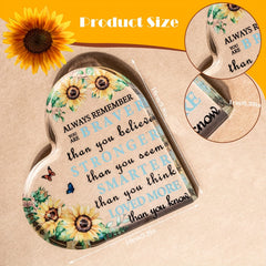 Sunflower Acrylic Heart Party Decoration - Inspirational Gift