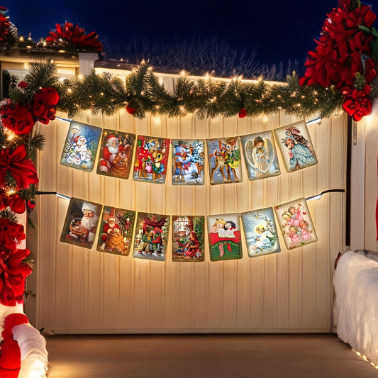 Vintage Christmas Banner For Home Office Party Year's Christmas Decoration
