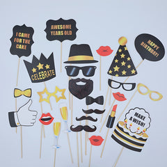 25 Birthday Wedding Funny Props Party Paper Beard Lips Decoration Supplies