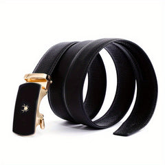 Men's Leather Business Belt Spider Pattern Automatic Buckle Belt