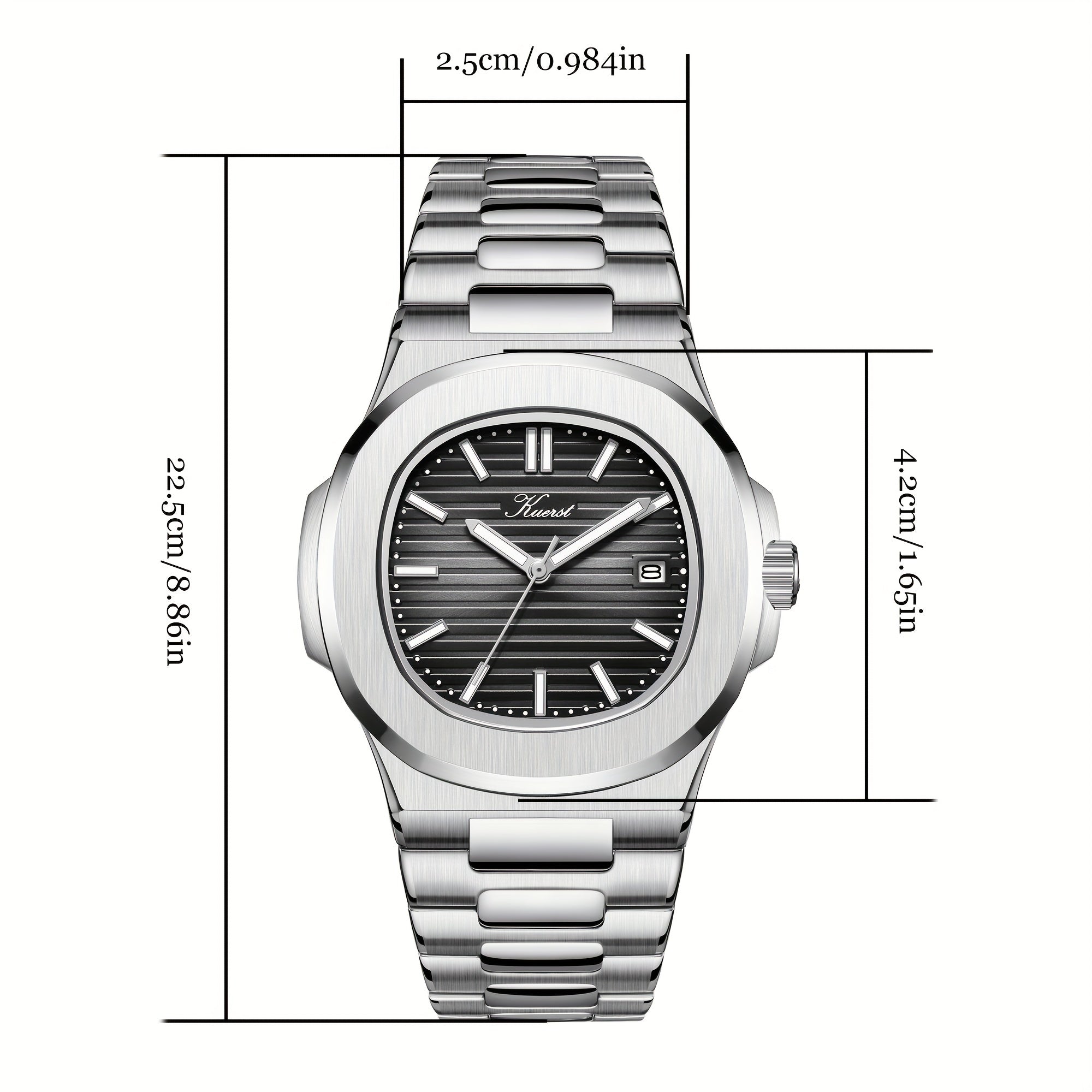 Youth Stainless Steel Quartz Watch Luminous Date Waterproof