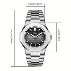 Youth Stainless Steel Quartz Watch Luminous Date Waterproof