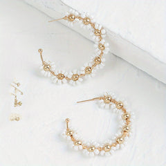 Bohemian Hoop Earrings Beaded O Shape