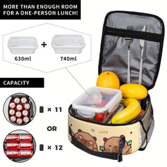Customizable Capybara Lunch Bag Leakproof Insulated Cooler Large Capacity