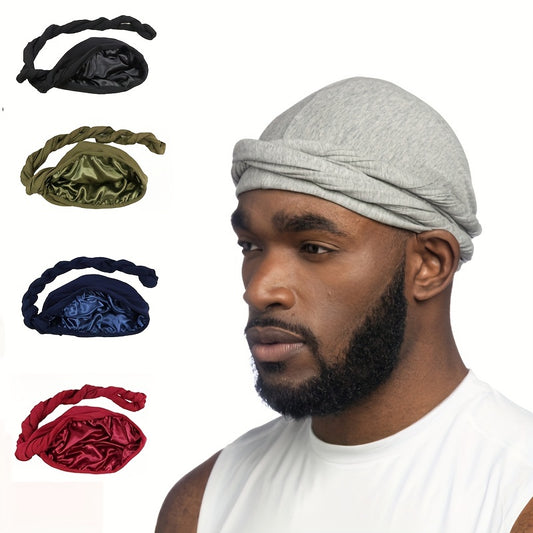 Ethnic Style Men's Turban Hat Soft Elastic Wrapped Head Hat