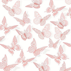 48pcs 3D Butterfly Wall Decor for Birthday Party Cake Decorations